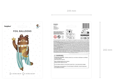 XL Folieballon Figur - Bär mit Mond - 72cm x104 cm
